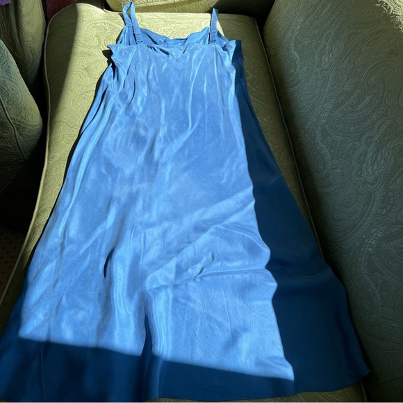 NWT J. Crew Gwyneth V-Neck Slip Dress Cupro-Blend Blue Size 16 - Picture 11 of 13